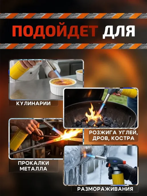 Горелка газовая с пьезоподжигом Zolder FG915 с регулировкой, вариант, фото 2