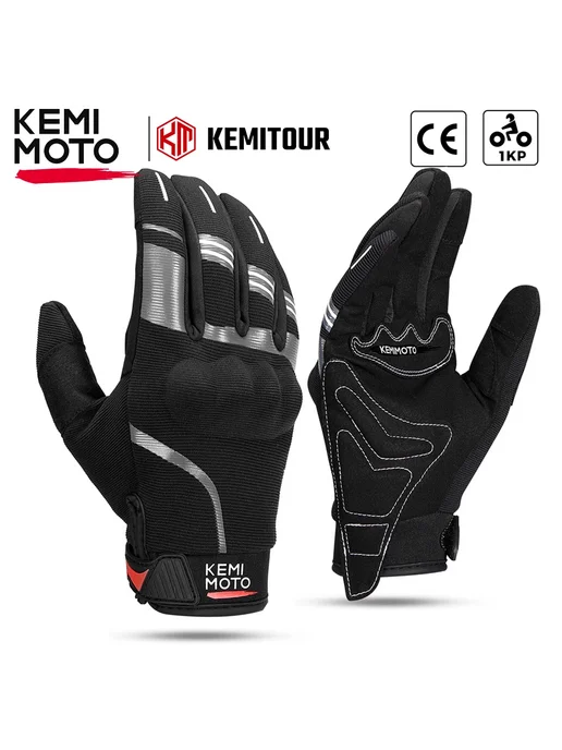 Летние мотоциклетные перчатки KEMIMOTO CE 1KP, перчатки для, черный, фото 2