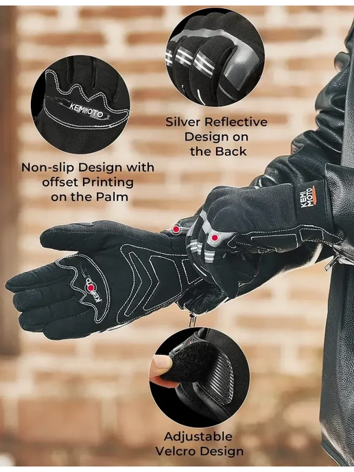 Летние мотоциклетные перчатки KEMIMOTO CE 1KP, перчатки для, черный, фото 5