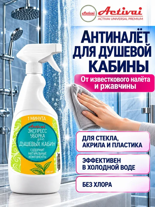Средство для душевых кабин от известкового налета, антиналет 
